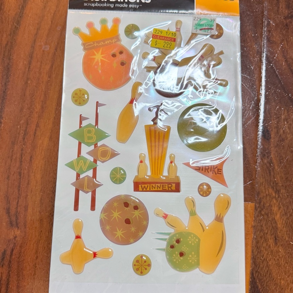 Bowling Themed Scrapbooking Stickers